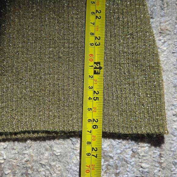 Y2K West Seal Gold Lurex Tank Top Long Layering Bodycon Small Stretchy Ribbed - Picture 4 of 5